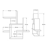 Raft de perete multifunctional Nogara, -alb, Lemn, 62x14x66 cm
