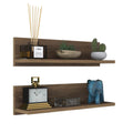 Raft de perete Stake cu 2 etajere, Nuc, 60 x 15 x 13 cm