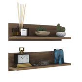 Raft de perete Stake cu 2 etajere, Nuc, 60 x 15 x 13 cm