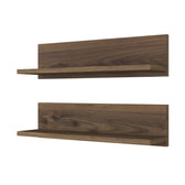 Raft de perete Stake cu 2 etajere, Nuc, 60 x 15 x 13 cm