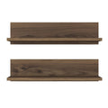 Raft de perete Stake cu 2 etajere, Nuc, 60 x 15 x 13 cm