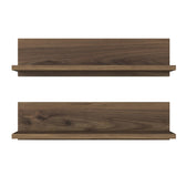 Raft de perete Stake cu 2 etajere, Nuc, 60 x 15 x 13 cm