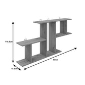 Raft de perete Vertoura, Alb, Lemn, 116x18x60 cm, perspectiva suplimentara