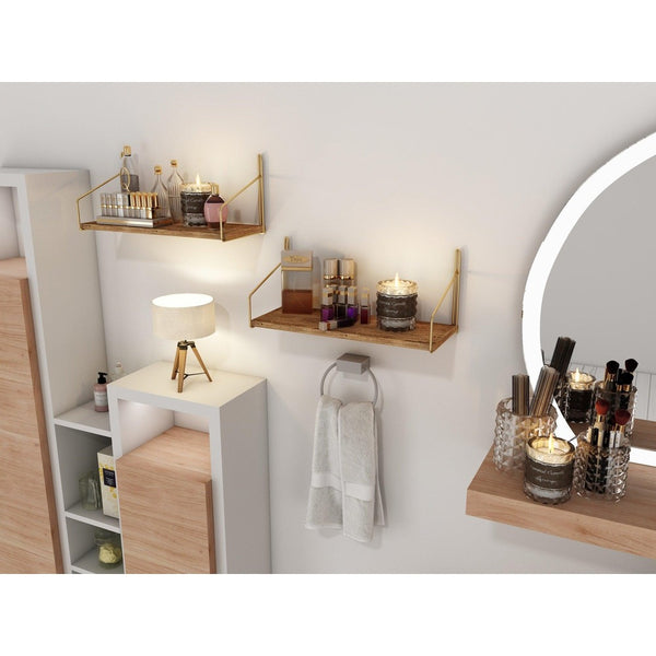 Raft de perete Wall Shelf Straight, Aur, 16x16x45 cm