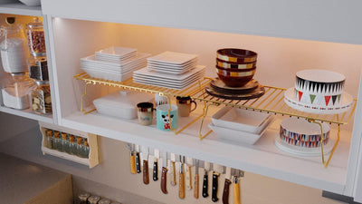 Raft de perete Wall Shelf Extra Bathroom, Aur, 15x42x199 cm