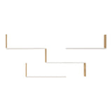 Raft de perete Wall shelf Flear stejar cu antracit color, Antracit - Stejar, 179x15x77 cm - Alb-Stejar