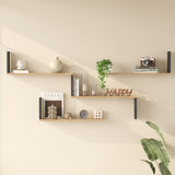Raft de perete Wall shelf Flear stejar cu antracit color, Antracit - Stejar, 179x15x77 cm - Antracit-Stejar