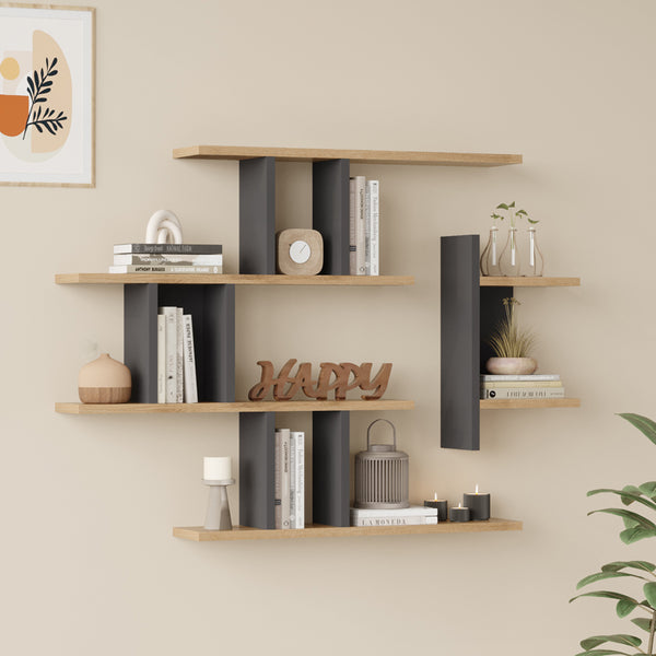 Raft de perete Ledia, MDF, 111x15x78 cm