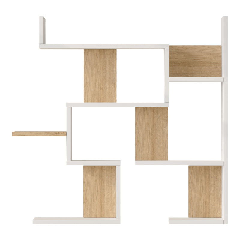 Raft de perete Wall shelf Maze stejar cu antracit color, Stejar - Antracit, 94x15x90 cm - Alb-Stejar