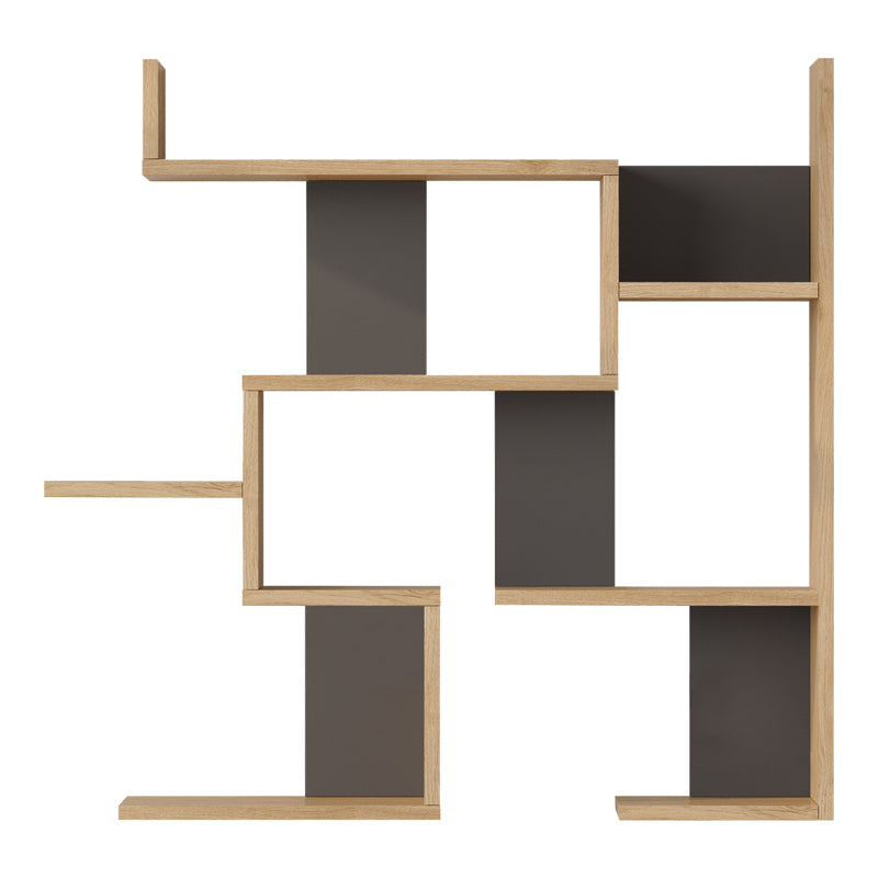 Raft de perete Wall shelf Maze stejar cu antracit color, Stejar - Antracit, 94x15x90 cm - Stejar-Antracit