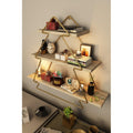 Raft de perete Wall Shelf Triangle -1, Aur, 15x53x60 cm