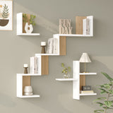 Raft de perete Wall shelf Verso stejar cu antracit color, Stejar - Antracit, 100x15x103 cm - Alb-Stejar
