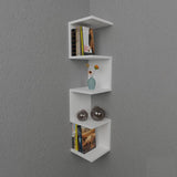 Raft de perete Zigzag, 25x25x109 cm - Alb