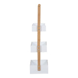 Raft de podea Arvy, Bambus, 32x20x76 cm - Alb-Natur