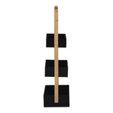 Raft de podea Arvy, Bambus, 32x20x76 cm - Negru-Natur