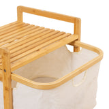 Raft de podea cu etajere Hanev, Bambus și, Natur, 44x33x96 cm