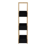 Raft de podea Tercy, Bambus, 30x18x80 cm - Negru-Natur