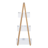 Raft de podea Tercy, Bambus, 30x18x80 cm - Alb-Natur