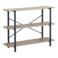 biblioteca Raft de podea Nebranzo Stejar cu metal negru 106x35x80 cm