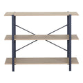 Raft de podea Nebranzo Stejar cu metal, negru, 106x35x80 cm, detaliu produs