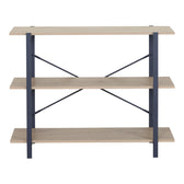 Raft de podea Nebranzo Stejar cu metal, negru, 106x35x80 cm, detaliu produs