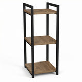 Raft de podea Negru metal, Natural, 33x28x70 cm