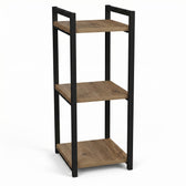 Raft de podea Negru metal Natural 33x28x70 cm