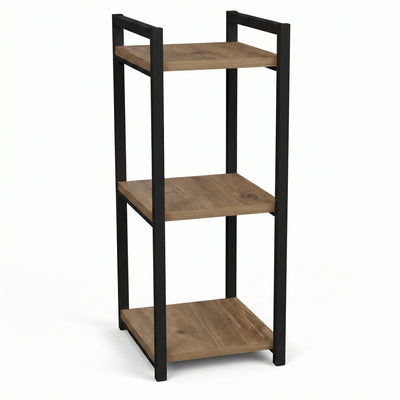 Raft de podea Negru metal Natural 33x28x70 cm
