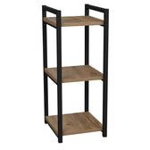 Raft de podea Negru metal, Natural, 33x28x70 cm, perspectiva suplimentara