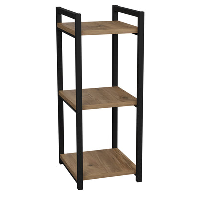 Raft de podea Negru metal, Natural, 33x28x70 cm, perspectiva suplimentara