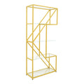 biblioteca Raft decorativ Aylan cu functie de depozitare, metal și Sticla, 100x30x200 cm