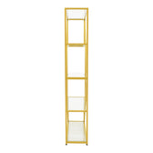 Raft decorativ Aylan cu functie de depozitare, metal și Sticla, Auriu, 100x30x200 cm, detaliu produs