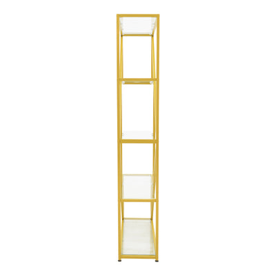 Raft decorativ Aylan cu functie de depozitare, metal și Sticla, Auriu, 100x30x200 cm, detaliu produs