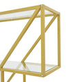 Raft decorativ Aylan cu functie de depozitare, metal și Sticla, Auriu, 100x30x200 cm, foto produs