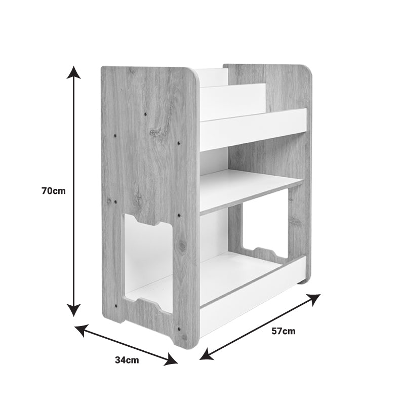 Raft gheona -bianc mdf, Alb - Natural, 57x34x70 cm - Alb