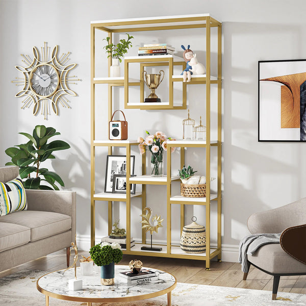 Biblioeca Aduti, aur-alb, 90x34x182 cm