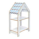 Raft Montessori Zoilen mdf, alb-albastru, 50x30x80 cm