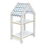 Raft Montessori Zoilen, MDF, 50x30x80 cm - Alb-Albastru
