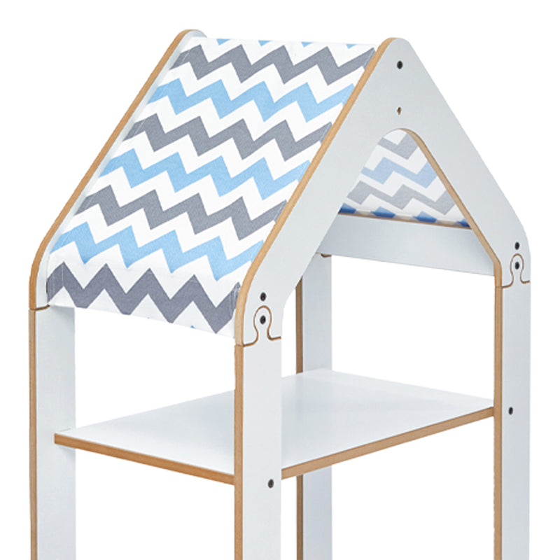 Raft Montessori Zoilen, MDF, 50x30x80 cm - Alb-Albastru