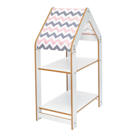 Raft Montessori Zoilen mdf, alb-roz, 50x30x80 cm