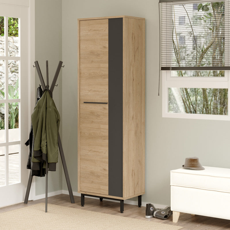 Raft pantofi Scarpiera 9 locuri, Natural-antracit, 57x36x186 cm, imagine suplimentara