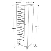 Raft pantofi Scarpiera 9 locuri, Natural-antracit, 57x36x186 cm, foto produs 6