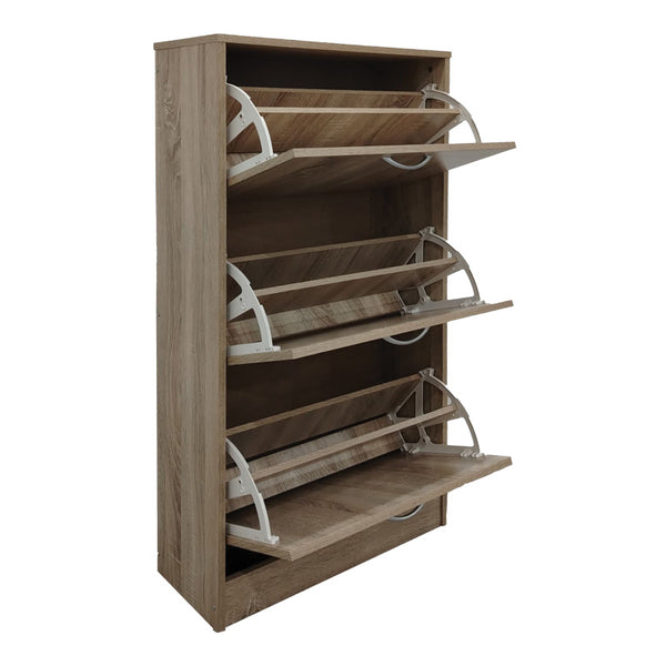 Raft pentru încaltaminte Savaz, Lemn, Sonoma, 60x24x114 cm