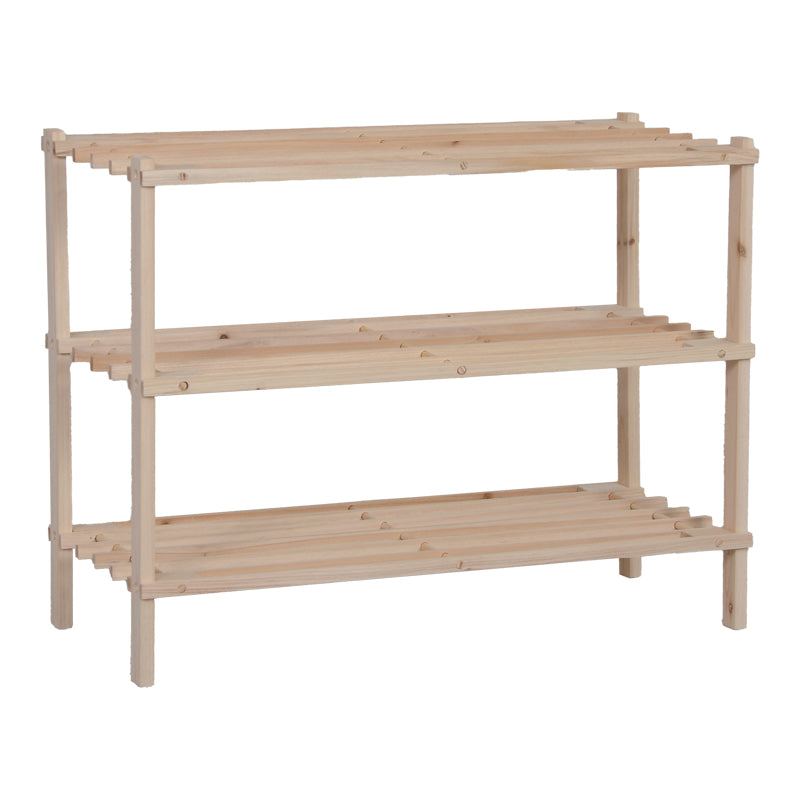 Raft pentru pantofi cu capacitate de 9 perechi Steper, Lemn de brad, Natur, 64x26x48 cm