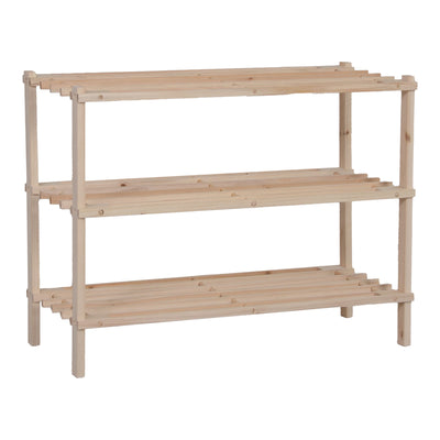Pantofar Raft pentru pantofi cu capacitate de 9 perechi Steper, Lemn de brad, 64x26x48 cm
