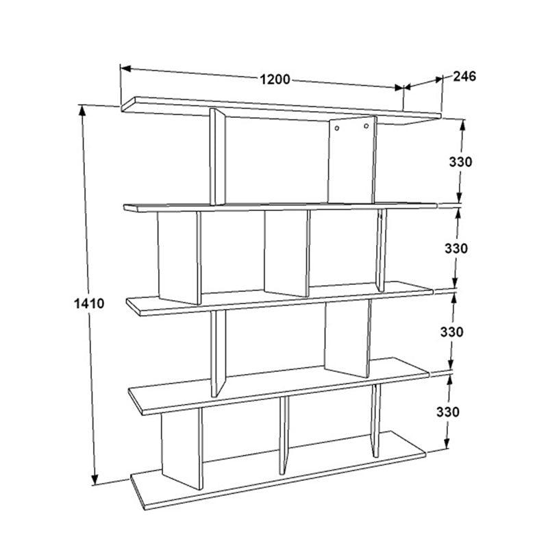Raft Ratu Sonoma-negru 120x24x141cm - Alb