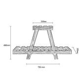 Raft - suport plante Tisa lemn, maro, 75x25x49 cm, detaliu produs