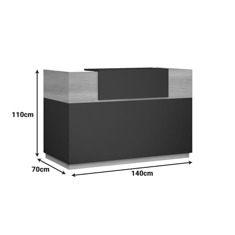 Receptie cu functie Lotus, Stejar/Gri închis, 140x70x110 cm - Stejar