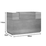 Receptie cu rafturi Lotus, Lemn, Stejar, 180x70x110 cm