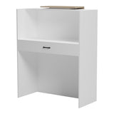 Reception birou Zowel cu LED alb - sonoma, Sonoma - Alb, 90x40x110 cm - Sonoma-Alb